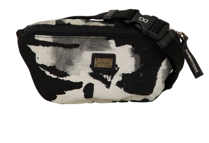 Watercolor Print Belt Bag, &pound;110, Handbags, Black/White, Nylon, Front view